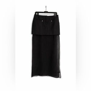 BCBGMaxAzria Black Layered Maxi Skirt